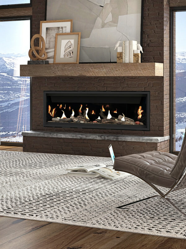 Illusion® 56 Built-in Linear Gas Fireplace in a modern cabin.